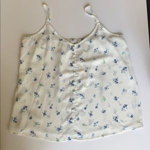 New White floral blouse tank size M